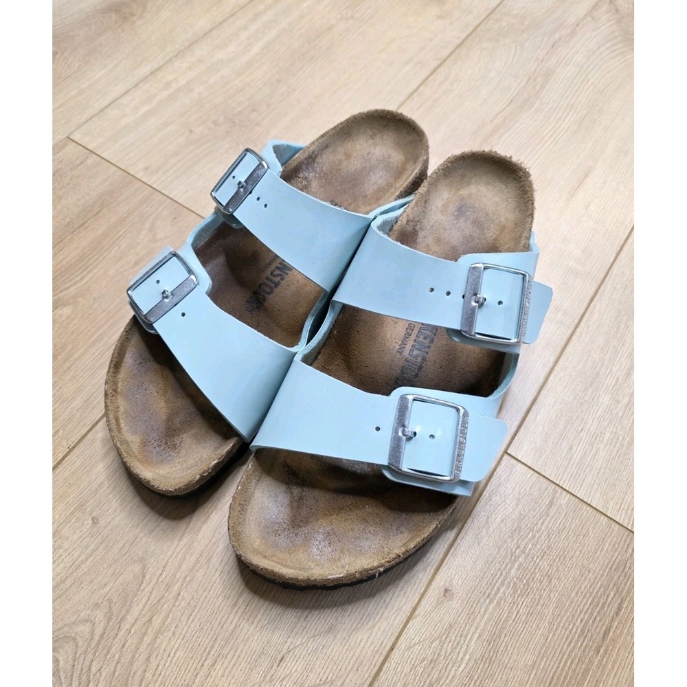 Birkenstock Arizona Double Strap Sandals Size 41 US Women's Size 10 Light Blue